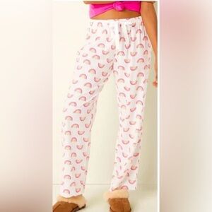 PINK Victoria's Secret Pajama Bottoms with Rainbow Print Size M Brand New W Tags